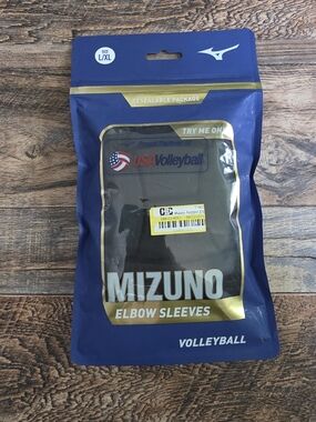 Mizuno MZO Padded Volleyball Elbow Sleeves - Black - Size L/XL - NIP